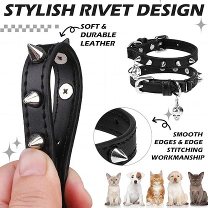 EXPAWLORER Leather Cat Collar for Girl Boy- Adjustable Pet Collar - Image 4