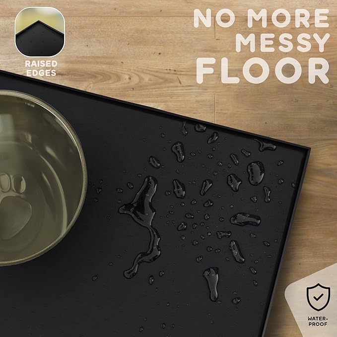 Dog Food Mat - 28x18 Raised Edges Dogs Mat - Image 5