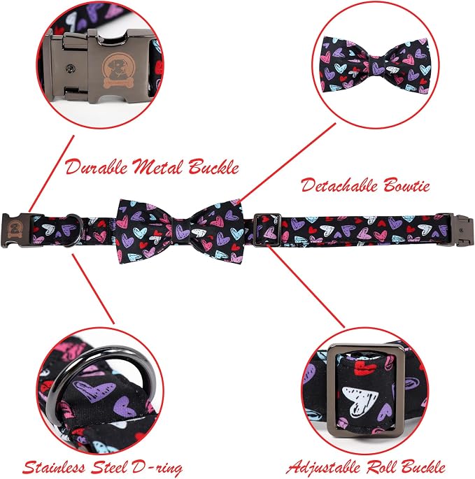 Valentines' Black Dog Collar - Image 3