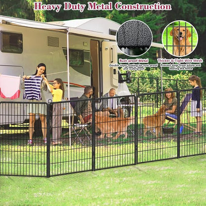 Dog Playpen 40 inch Dog Fence for Outdoor Indoor Use Heavy Duty Metal Dog Pen - Image 2