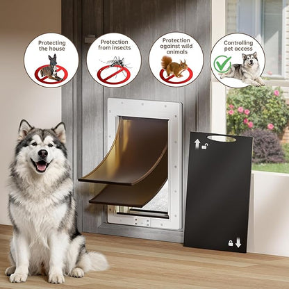 XL Dog Door for Door, Never Rust Plastic Extra Large Doggy Door for Interior - Image 3