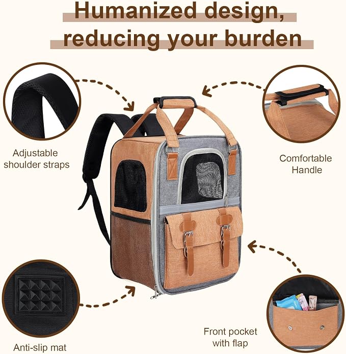 ‌YooxArmor Cat Carrier Backpack, Airline Approved Mesh Dog Backpack - Image 5