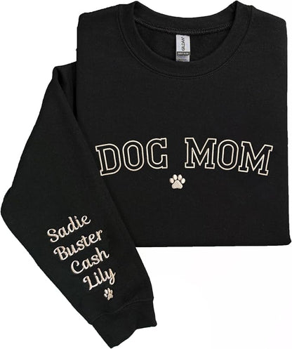NAZENTI Custom Dog Mom Embroidered Sweatshirt by Nazenti