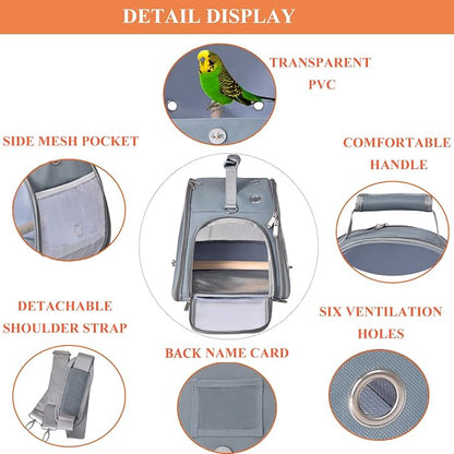 Bird Carrier Travel Cage with Stand, Small Bird Travel Carrier - Image 2