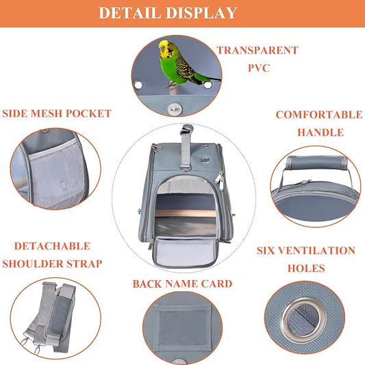 Bird Carrier Travel Cage with Stand, Small Bird Travel Carrier - Image 2