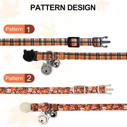 Lionet Paws 2pcs Pack Halloween Cat Collar, Cute Adjustable Cat Kitten Collar - Image 2