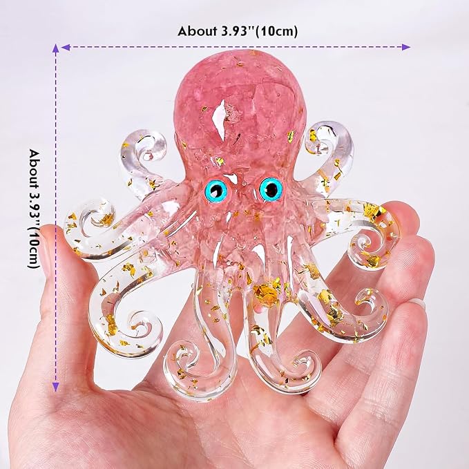 Octopus Decor Aquarium RoseQuartze Gravel Decorative Resin Glass - Image 2