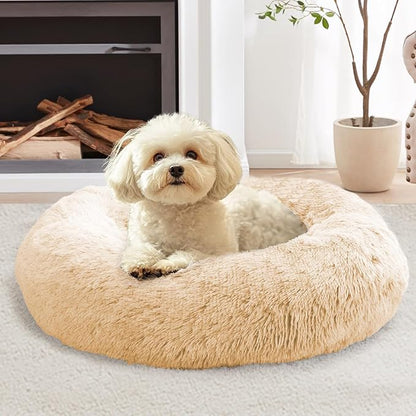 JOLLYVOGUE Calming Dog Bed Medium Size Dog, Anti-Anxiety Donut Medium Pet Bed by JOLLYVOGUE