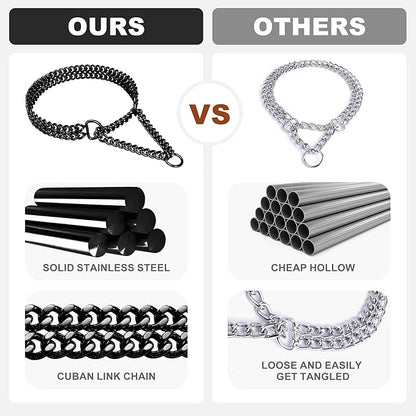 Stainless Steel Black Dog Chain Collar - Image 6