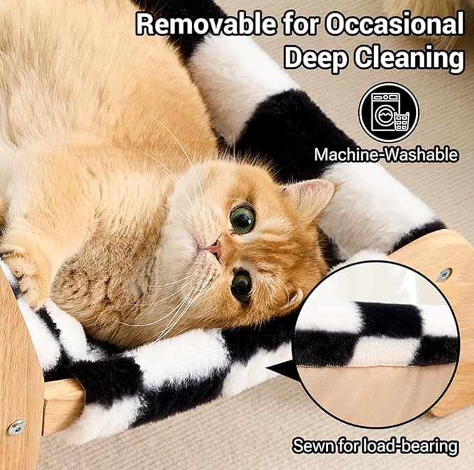 Solid Wood Cat Couch Bed for Indoor Cats, Modern Cat Sofa - Image 5