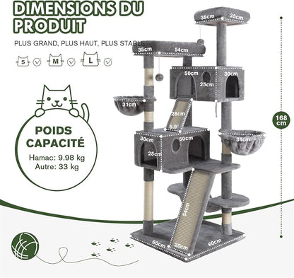 MUTICOR 66 Inches Multi-Level Large Cat Tree Tower - Image 7