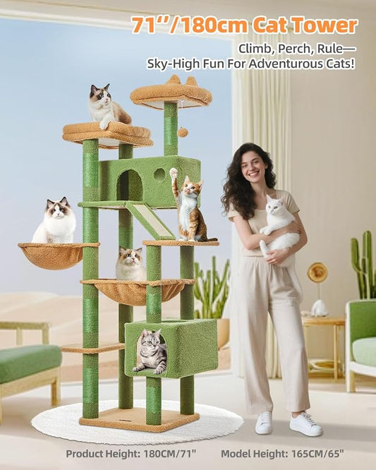 Taoqimiao Cactus Cat Tree, 71-Inch Cat Tower - Image 2