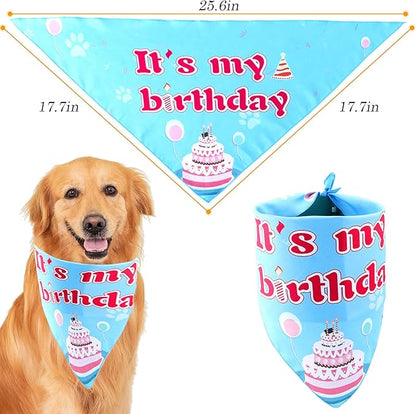 Dog Birthday Party Supplies, Adjustable Dog Bandana Set - Image 5