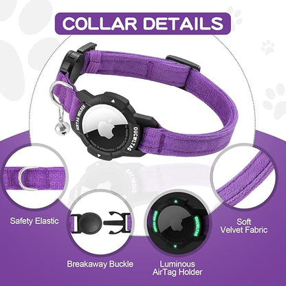 Luminous AirTag Cat Collar Breakaway, OUCWLTAG GPS Cat Collar - Image 2