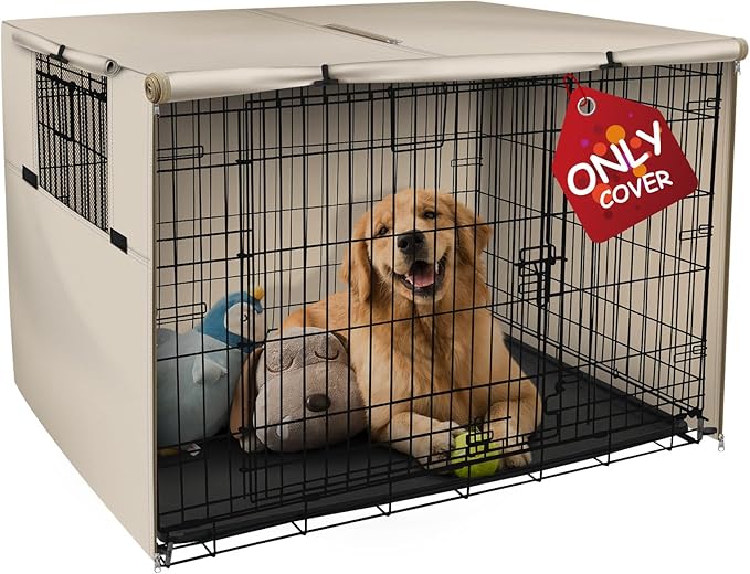 Explore Land 54 inches Dog Crate Cover Heavy Duty Polyester Pet Kennel Sunshade by ExploreLand