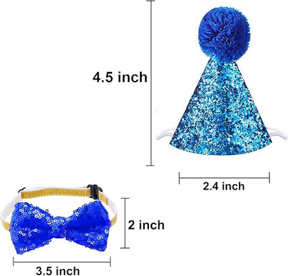 Christmas Pet Party Jazz Hat and Blingbling Bow Tie Breakaway Collar Set - Image 2