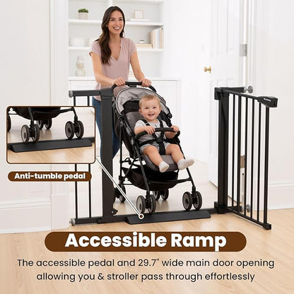 Baby Gate for Stairs, 29.7-40.6" Pressure Mounted Dog Gate, Auto Close Safety - Image 6