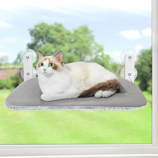 Sunhoo Cat Window Hammock Perch Cordless Perches Window Sill Seat Bed Foldable by Sunhoo