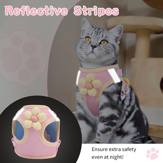 Cat Harness and Leash Set for Walking Escape Proof, Adjustable Kitten Harness - Image 4