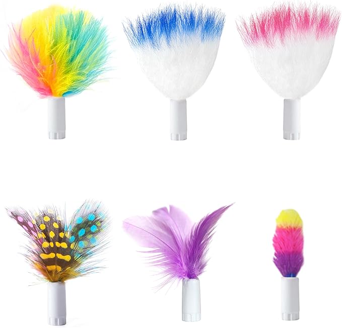 ORSDA 6PCS Feathers Replacement ONLY Interactive Cat Toys by ORSDA