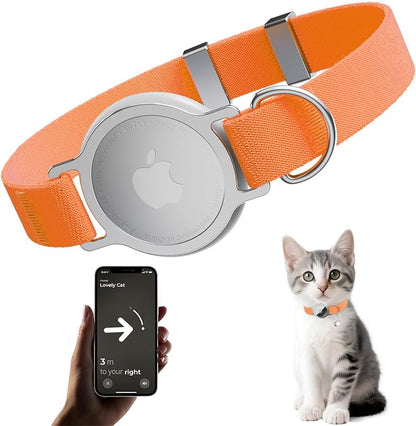 AirTag Cat Collar, Ultra Elastic Cat Tracker Collar, Airtag Holder Compatible by Sucegi