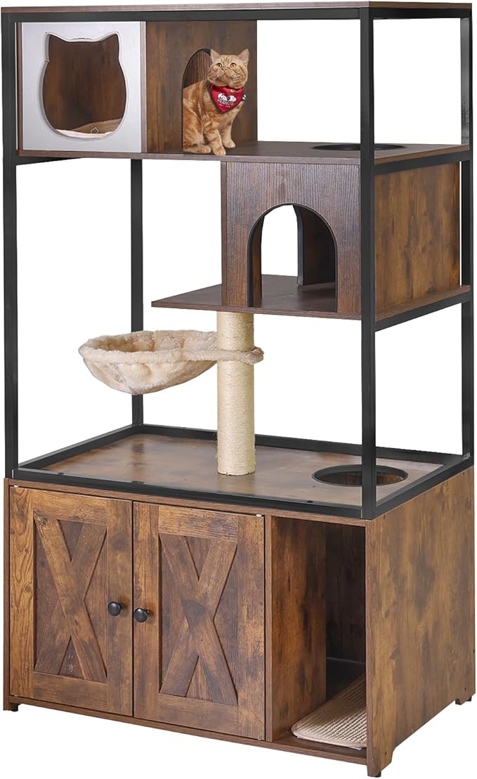 Aivituvin Cat Litter Box Enclosure, Litter Box Furniture Hidden, Wooden Cat by Aivituvin