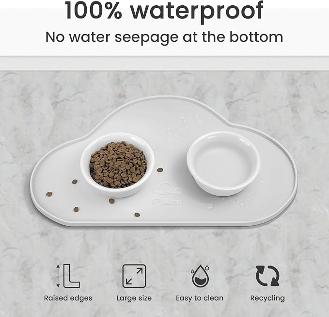Ptlom Pet Placemat for Dogs and Cats, Non-Slip Waterproof Dog Feeding Mats - Image 8