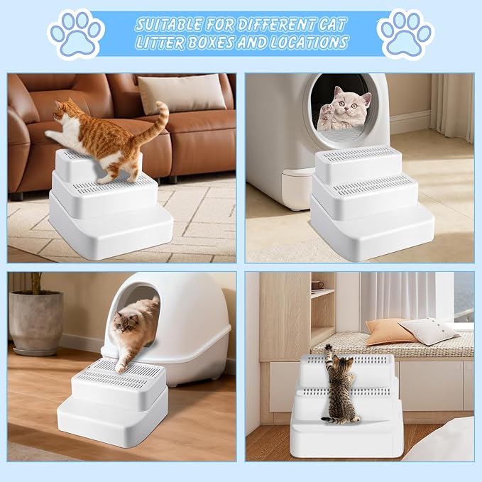 Adjustable 3 Steps Litter Box Ramp, Litter Box Step - Image 6