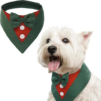 FUAMEY Dog Tuxedo Christmas for Small Dogs, Dog Formal Suit Dogs Attire Pet Bow by FUAMEY