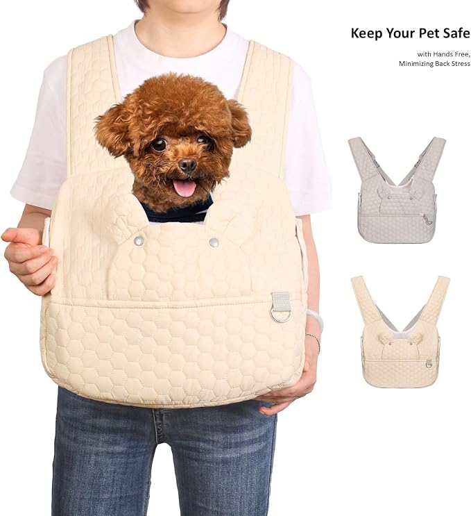 Dog Backpack Carrier for Small Dogs, Cat Carrier Sling, Front Facing Pets Chest - Image 9