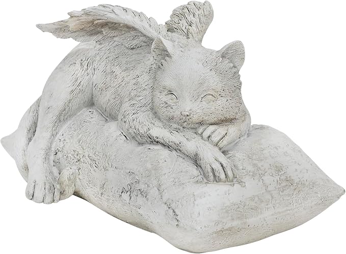 Holiberty Cat Angel Figurine Memorial Pet Stone Statue - Image 2