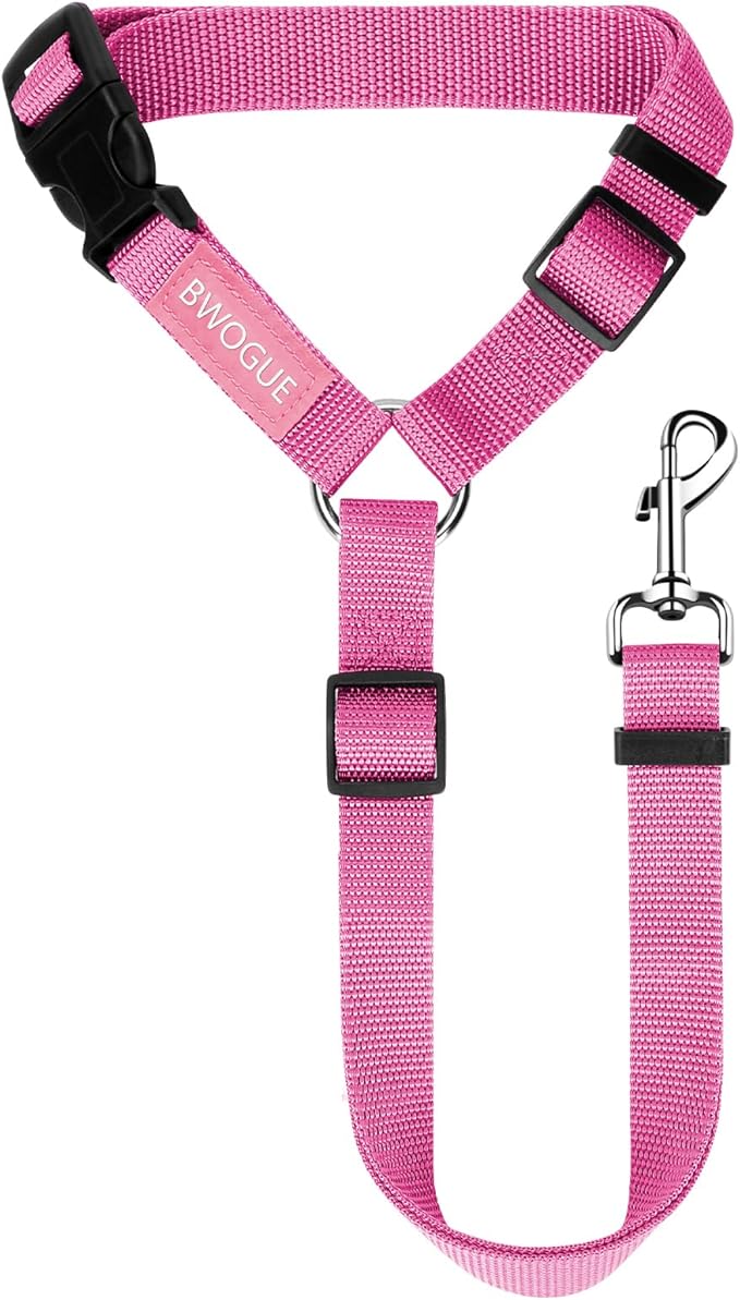 BWOGUE Pet Dog Cat Seat Belts, Car Headrest Restraint Adjustable Safety Leads by BWOGUEPetHome
