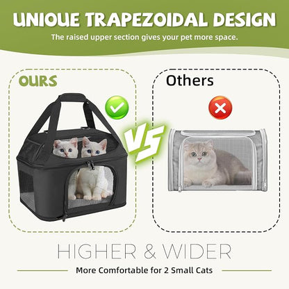 Premium Cat Carrier for Pets Up to 20 Lbs, Cat Travel Bag Soft-Sided Backpack - Image 4