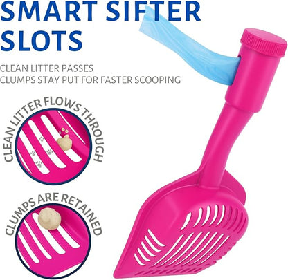 2-in-1 Pooper Scooper with Bag Attachment, Cat Litter Shovel Scoop with Bag - Image 3
