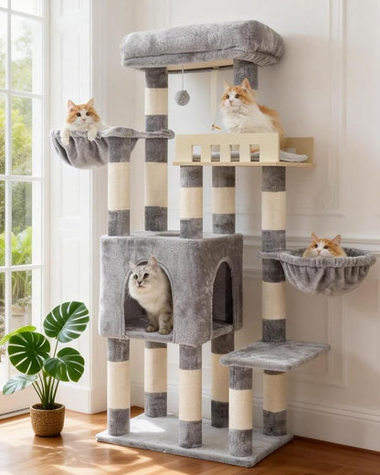 Cat Tree for Indoor Cats Large Adult, Heavy Duty Cat Tree for Large Cats 20 lbs+ by Gitelnour