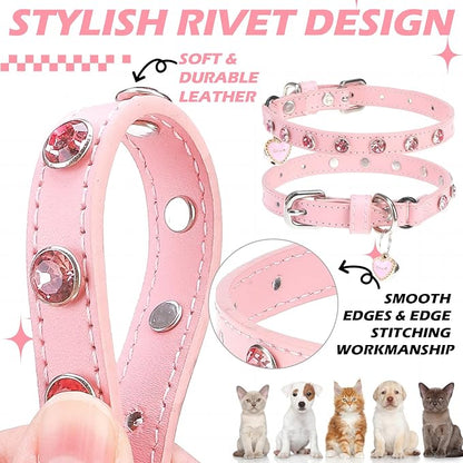 EXPAWLORER Leather Cat Collar for Girl Boy- Adjustable Pet Collar - Image 4
