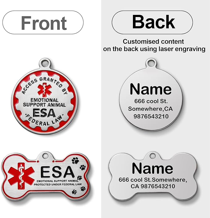 HOPELF Engraved Personalized ESA Tag - Image 3