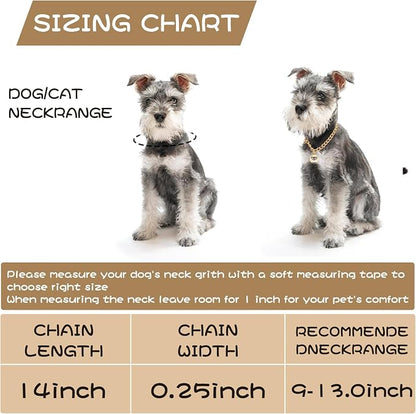 HOWWFALY Dog Collar and Cat Chain Necklace Stainless Steel Adjustable 18K Gold - Image 3