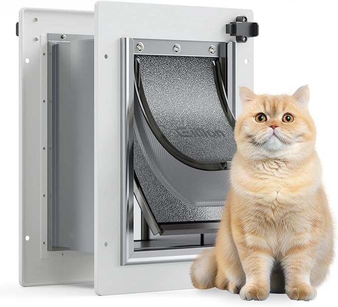 Cat Door for Wall Dog Door for Wall Exterior, 3-Flap Small Pet Door for Walls by ExploreNow