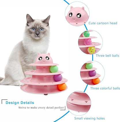 UPSKY Cat Toy Roller 3-Level Turntable Cat Toy Balls - Image 4