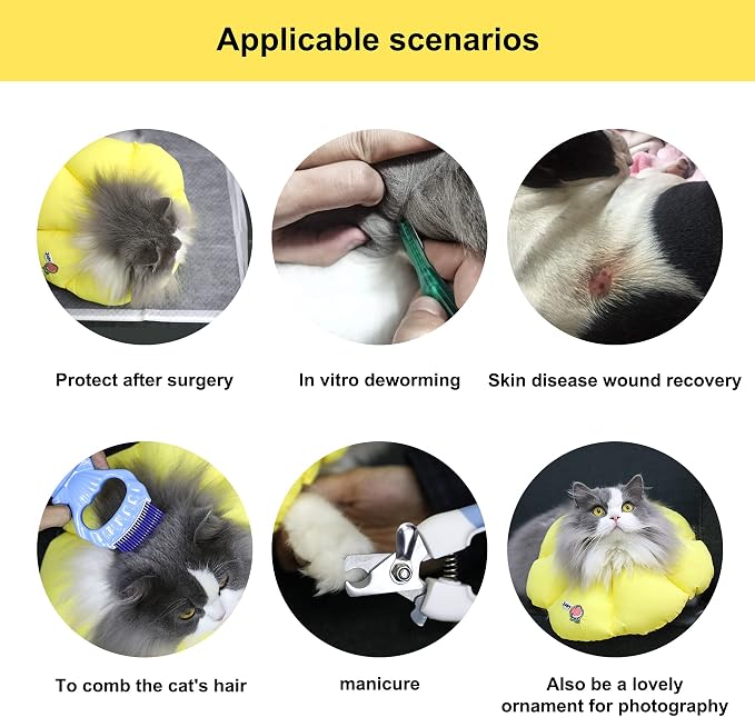 HiDREAM Cat Cone Collar, Cute Waterproof Elizabethan e Collar - Image 4