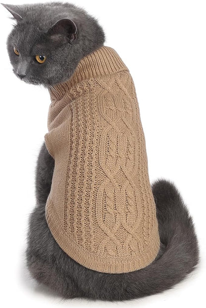 Cat Sweater Keep Your Pets Cozy, 16 Color Turtleneck Knitted Sleeveless Cat by Jnancun