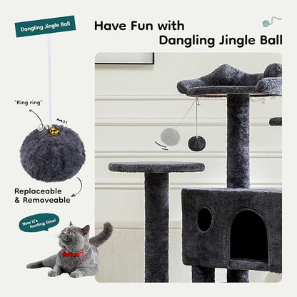 DUMOS 54-inch Indoor Cat Tree Tower –Multi-Level Pet House - Image 4