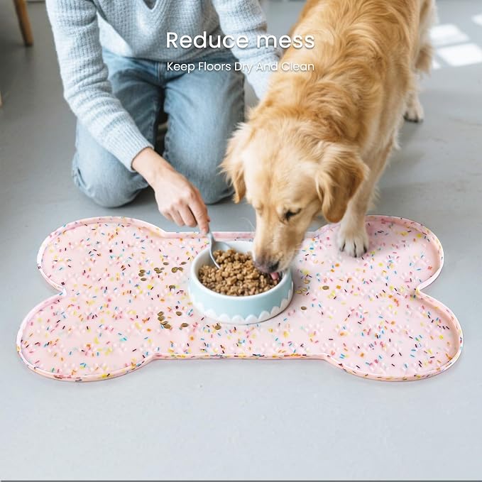 Dog Food Mat Anti-Slip Silicone Dog Bowl Mat Thicker Pet Placemat Waterproof - Image 8