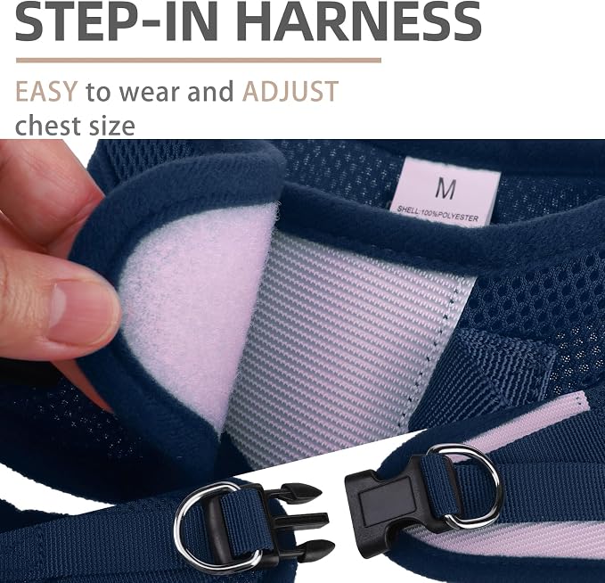 PUPTECK Adjustable Dog Harness Collar and Leash Set Step in No Pull Pet Harness - Image 3
