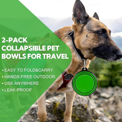 Collapsible Dog Bowl 2 Pack, Dog Water Bowls - Image 4
