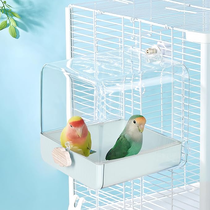Hanging Bird Bath for Cage, 3 in 1 Multifunction Bird Bath/Bowl/House, Bird by KINFAVOU