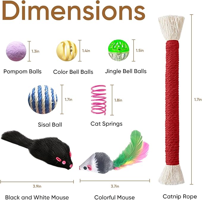 Cat Toys for Indoor Cats, 34 Packs Interactive Cat Toy Set - Image 3