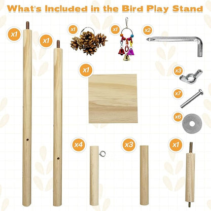 PINVNBY 3 PCS Wooden Small Bird Playground - Image 3
