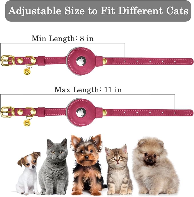 OOPSDOGGY Reflective Leather AirTag Cat Collar - Image 3